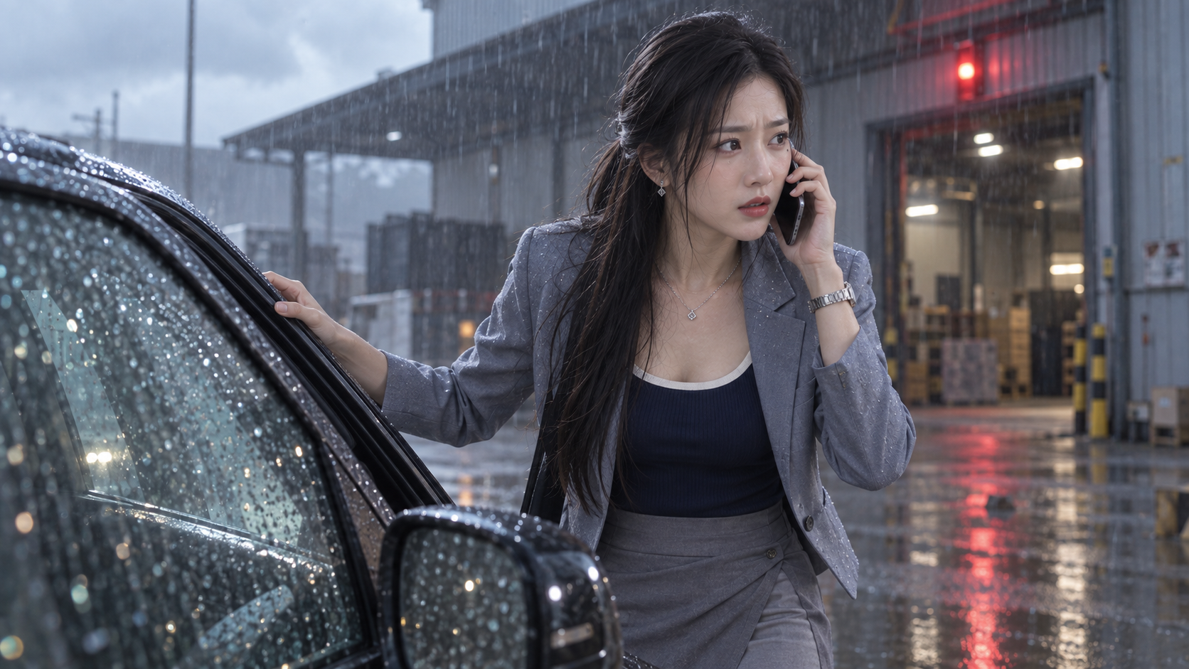 雨中的來人